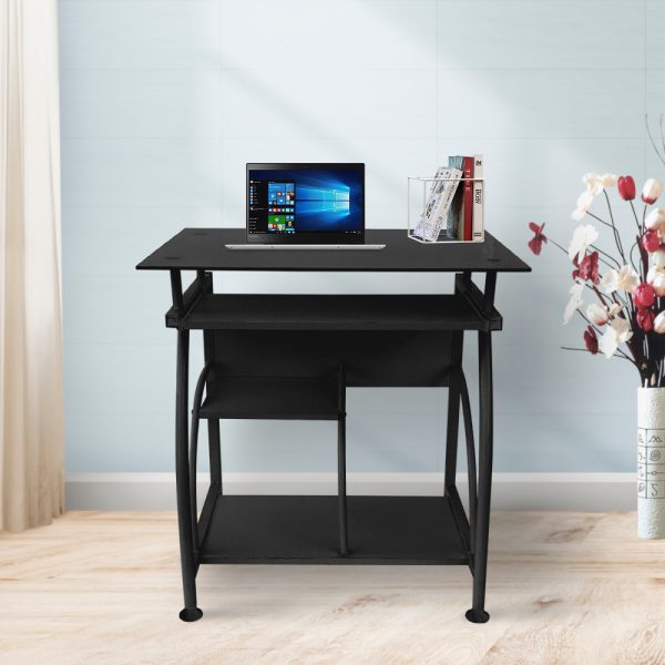 Table d'ordinateur portable de bureau - gain de place - 70 cm x 50 cm - noir - VDD World