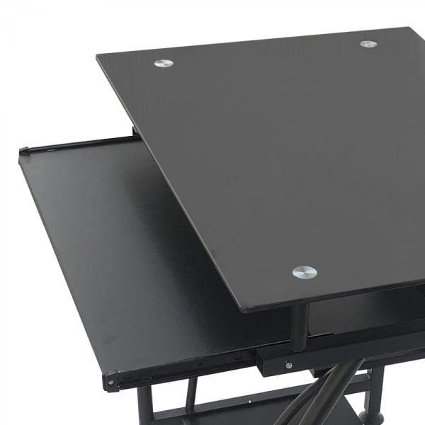 Table d'ordinateur portable de bureau - gain de place - 70 cm x 50 cm - noir - VDD World