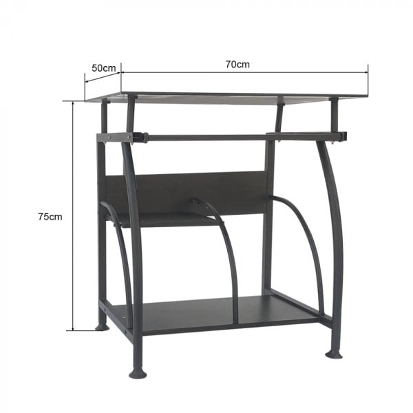 Table d'ordinateur portable de bureau - gain de place - 70 cm x 50 cm - noir - VDD World