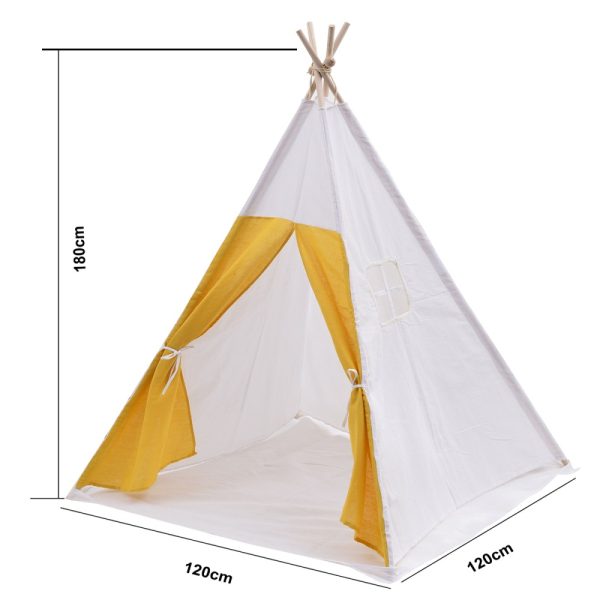 Tente de jeu Wigwam tipi Floortje - Tente indienne - avec coussin de sol - lin et coton - VDD World
