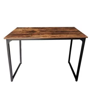 Table d'ordinateur de bureau - table de cuisine - bois métal - 120 cm x 60 cm - noir - VDD World