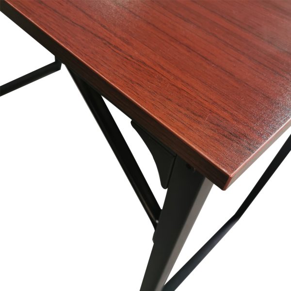 Desk Stoer - table pour ordinateur portable - table d'ordinateur - métal noir bois marron - VDD World