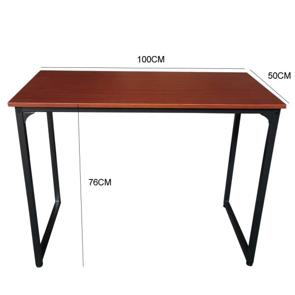 Desk Stoer - table pour ordinateur portable - table d'ordinateur - métal noir bois marron - VDD World