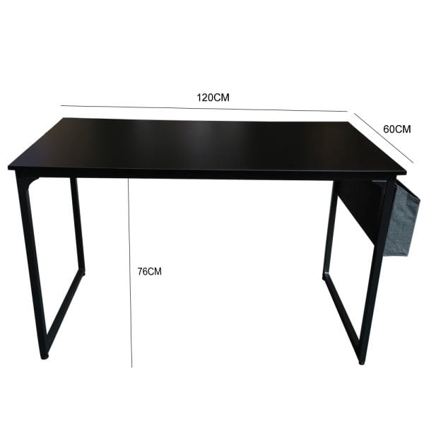 Table d'ordinateur de bureau portable Tough - vintage industriel - bois brun métal noir - VDD World