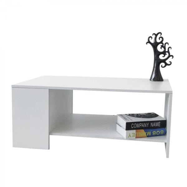 Table basse - table d'appoint avec rangement - blanc - VDD World