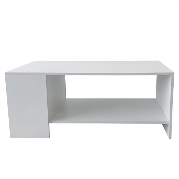 Table basse - table d'appoint avec rangement - blanc - VDD World