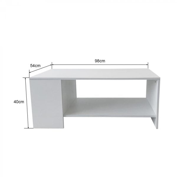 Table basse - table d'appoint avec rangement - blanc - VDD World