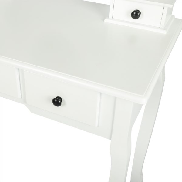 Coiffeuse - maquillage maquillage table de maquillage - coiffeuse - miroir et tabouret - blanc - VDD World