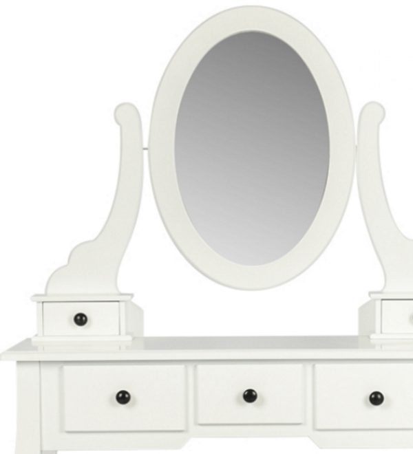 Coiffeuse - maquillage maquillage table de maquillage - coiffeuse - miroir et tabouret - blanc - VDD World