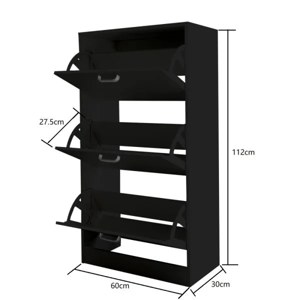 Meuble à chaussures étagère à chaussures bois 3 compartiments - VDD World FR