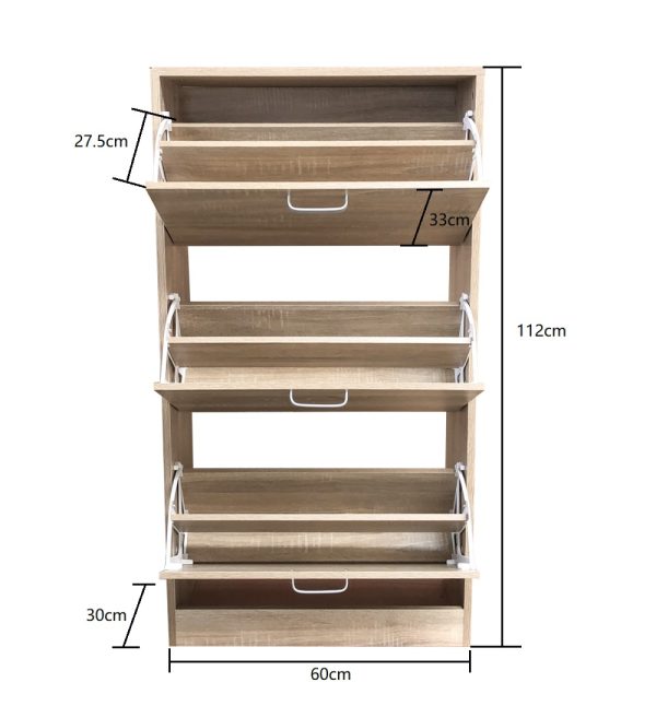 Meuble à chaussures étagère à chaussures bois 3 compartiments - VDD World