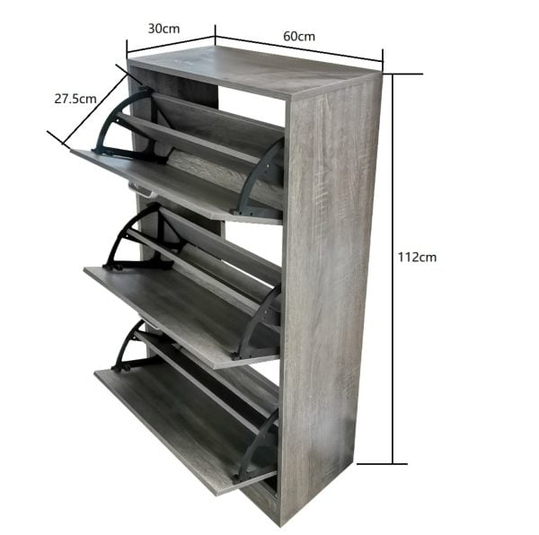 Meuble à chaussures étagère à chaussures bois 3 compartiments - VDD World