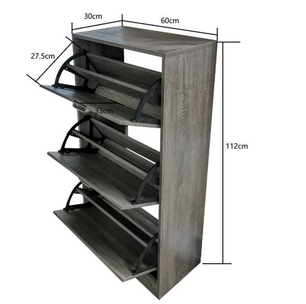 Meuble à chaussures étagère à chaussures bois 3 compartiments - VDD World