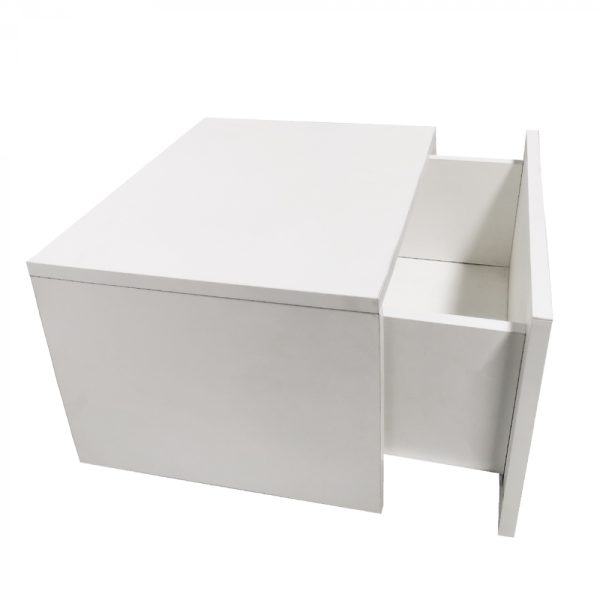 Table de nuit flottante - armoire suspendue - avec tiroir - 50 cm de large - blanc - VDD World