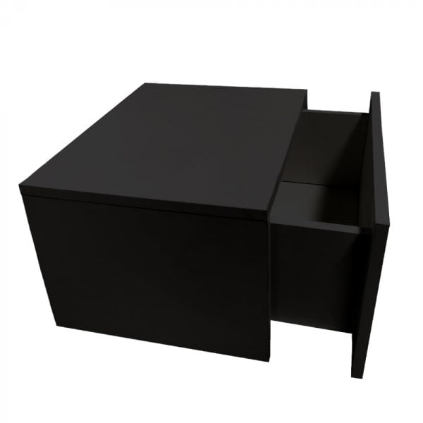 Table de chevet flottante - meuble d'entrée suspendu - avec tiroir - 50 cm de large - noir - VDD World
