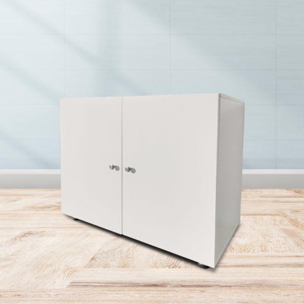 Classeur Tijn - meuble de rangement multifonctionnel - 74 cm de haut - blanc - VDD World