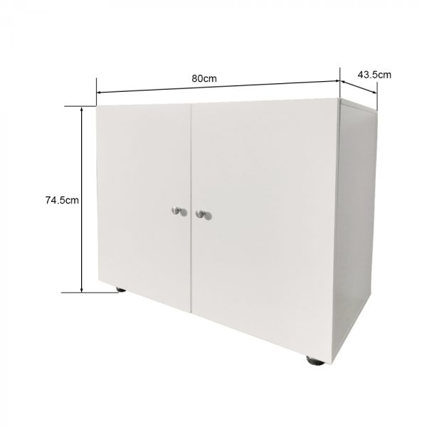 Classeur Tijn - meuble de rangement multifonctionnel - 74 cm de haut - blanc - VDD World