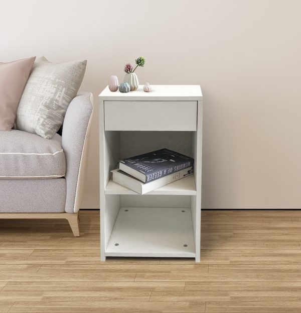 Table de chevet meuble d'entrée hauteur 65 cm blanc - VDD World