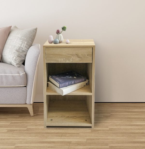 Table de chevet - meuble d'entrée - hauteur 65 cm - marron clair - VDD World