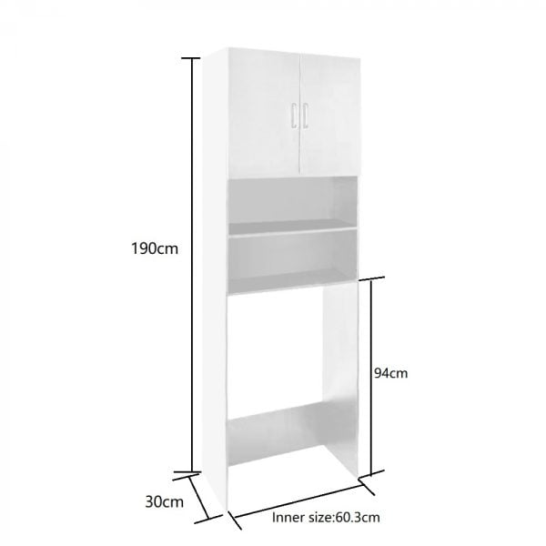 Lave-linge armoire sèche-linge séchant meuble 190 cm blanc - VDD World
