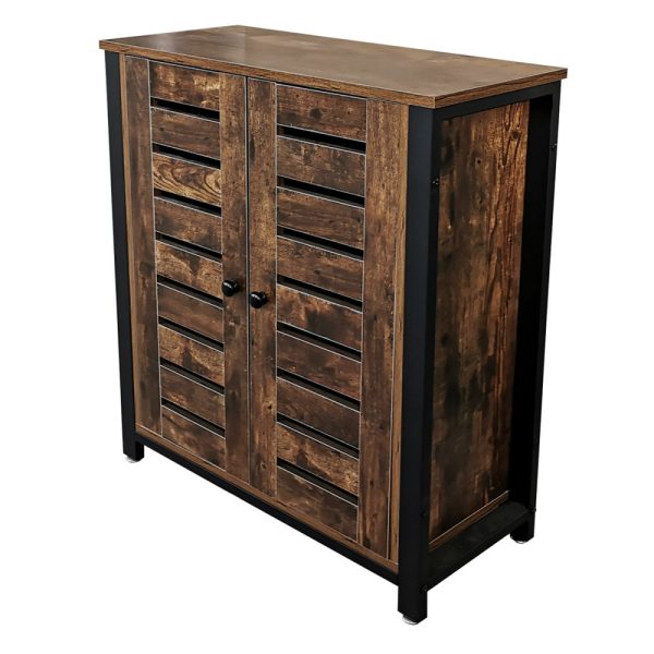 Buffet industriel vintage Tough design - armoire murale meuble de rangement métal bois - VDD World