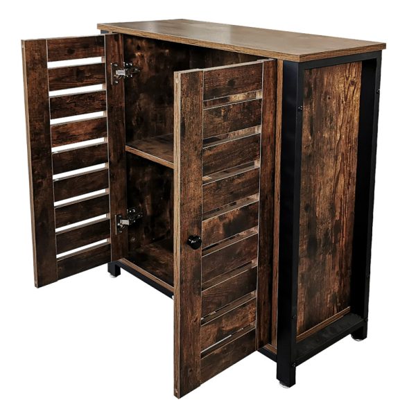 Buffet industriel vintage Tough design - armoire murale meuble de rangement métal bois - VDD World