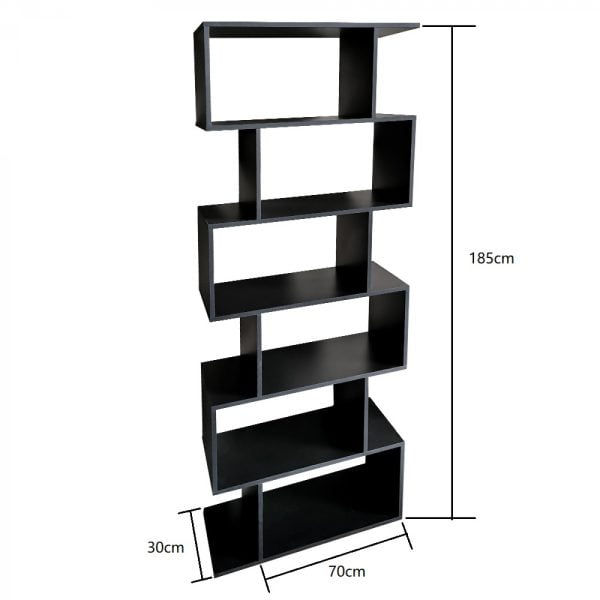 Armoire à compartiments bibliothèque - armoire murale cube empilé - 185 cm de haut - noir - VDD World
