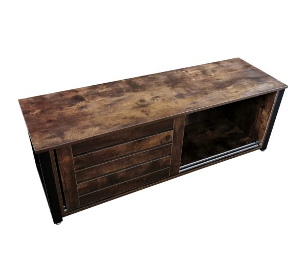 Meuble TV Tough industrial - buffet avec portes coulissantes - 130 cm de large - VDD World