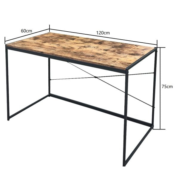 Desk Stoer - table pour ordinateur portable - table d'ordinateur - design industriel - 120 x 60 cm - VDD World