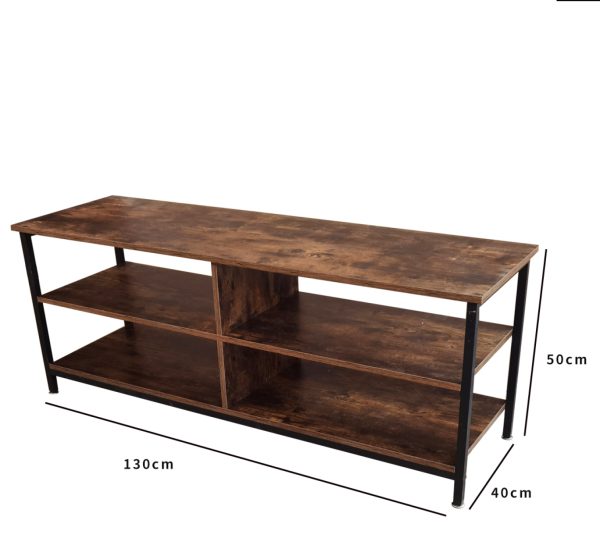 Buffet meuble TV Tough - vintage industriel - 130 cm de large - marron - VDD World