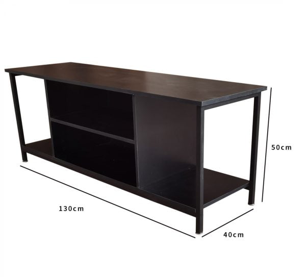 Meuble TV Tough - meuble buffet industriel - 130 cm de large - noir - VDD World