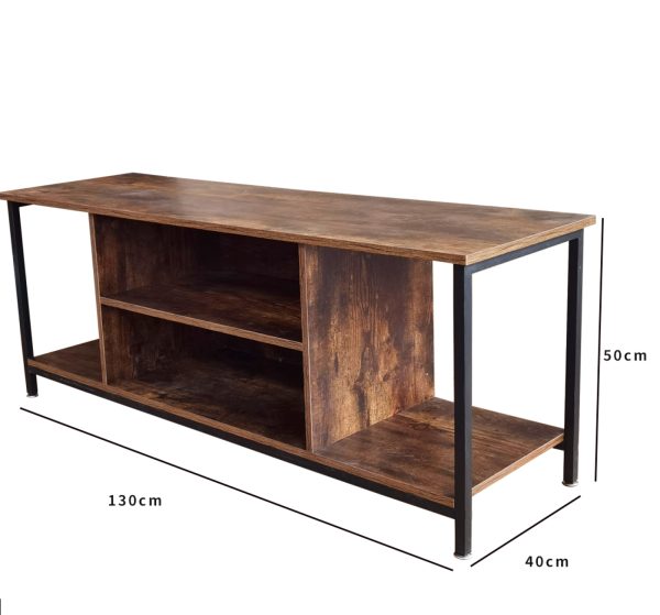 Meuble TV Tough - Buffet meuble vintage industriel - 130 cm de large - marron - VDD World