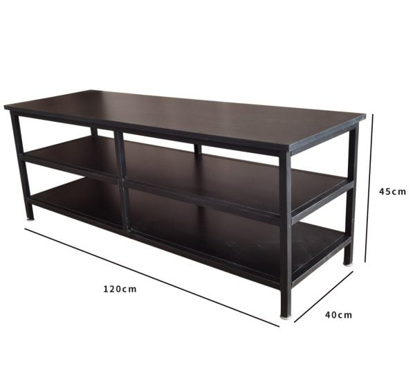 Meuble TV Tough - buffet industriel - 120 cm de large - noir - VDD World