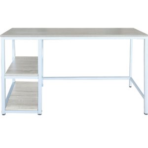 Table d'ordinateur bureau Tough - largeur 130 cm - cadre blanc plateau blanc - VDD World