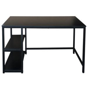 Desk Stoer - table d'ordinateur - design industriel - avec étagères de rangement - noir