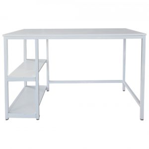 Desk Stoer - table d'ordinateur - design industriel avec étagères de rangement - largeur 120 cm - bl