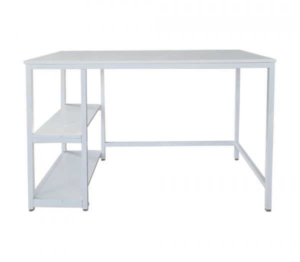 Desk Stoer - table d'ordinateur - design industriel avec étagères de rangement - largeur 120 cm - bl - VDD World