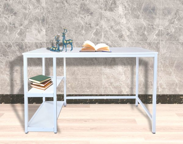 Desk Stoer - table d'ordinateur - design industriel avec étagères de rangement - largeur 120 cm - bl - VDD World