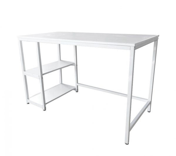 Desk Stoer - table d'ordinateur - design industriel avec étagères de rangement - largeur 120 cm - bl - VDD World