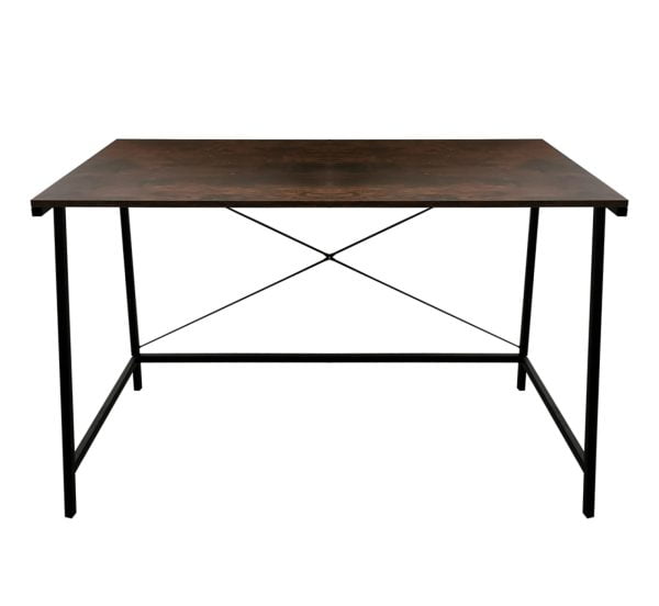 Bureau table ordinateur portable Tough - vintage industriel - métal noir bois marron - VDD World