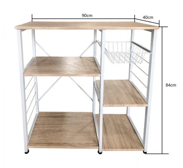 Table d'armoire de cuisine Tough - meuble de cuisine - table d'appoint - design industriel - 90 cm d - VDD World