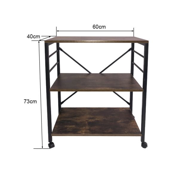 Table d'appoint cuisine rack chariot de service mobile design industriel cool - VDD World