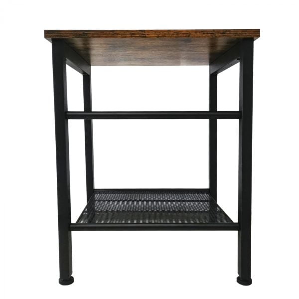 Table d'appoint table basse Tough vintage industriel - métal noir bois marron - VDD World