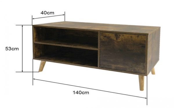 Meuble TV Buffet robuste design industriel 140 cm de large - VDD World