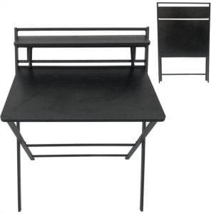 Bureau table d'ordinateur portable pliable Tough - industriel moderne - peu encombrant - noir