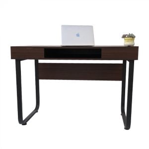 Guéridon table console Tough vintage industriel - métal noir bois marron - VDD World