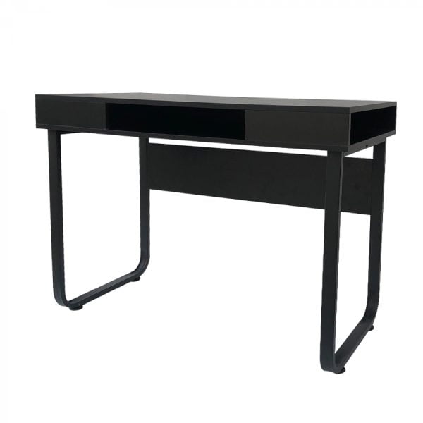 Bureau table d'ordinateur Tough - table d'appoint - industriel moderne - métal noir bois noir - VDD World