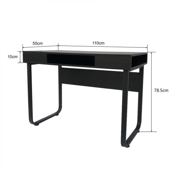 Bureau table d'ordinateur Tough - table d'appoint - industriel moderne - métal noir bois noir - VDD World