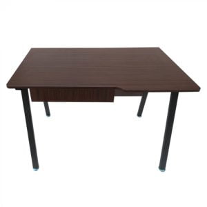 Bureau table d'ordinateur Tough - design vintage industriel - métal noir bois marron