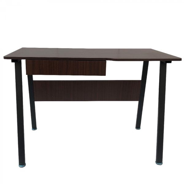Bureau table d'ordinateur Tough - design vintage industriel - métal noir bois marron - VDD World